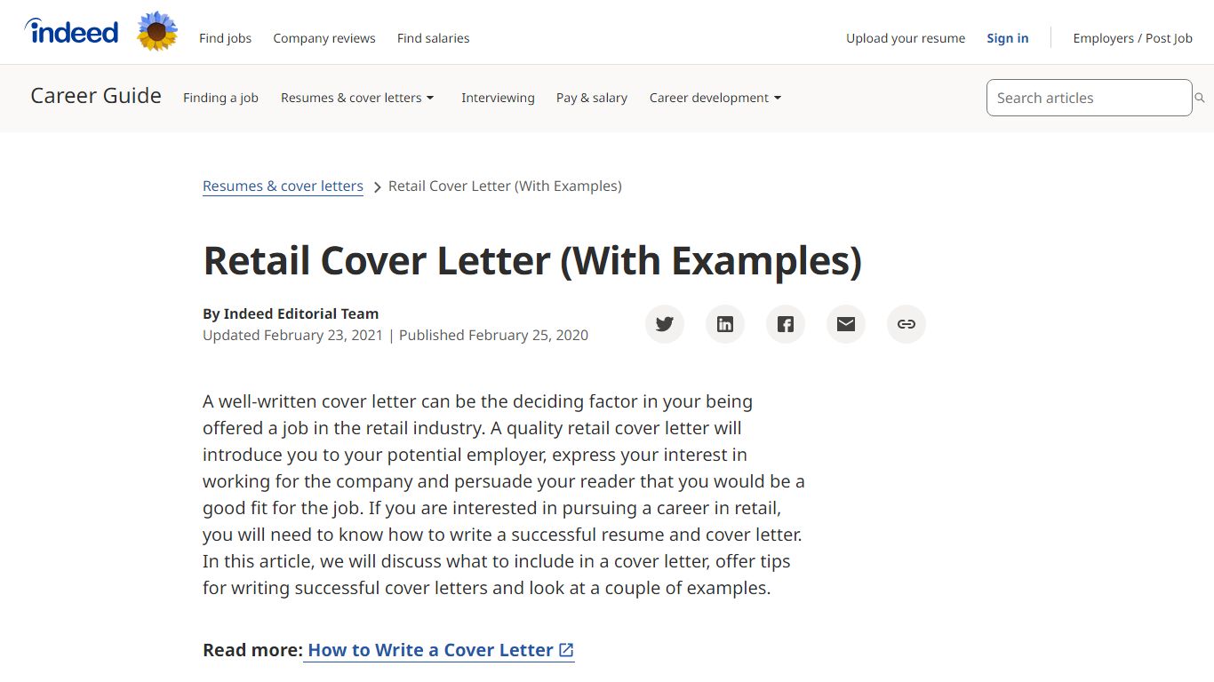 Retail Cover Letter (With Examples) | Indeed.com