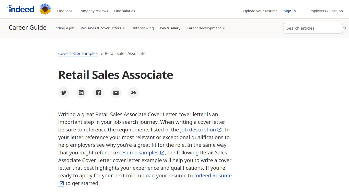 Retail Sales Associate Cover Letter Examples and Templates - Indeed