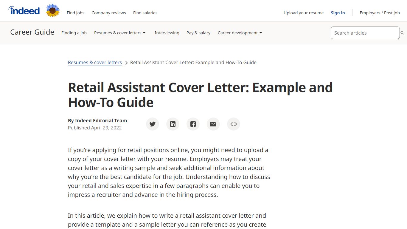 Retail Assistant Cover Letter: Example and How-To Guide