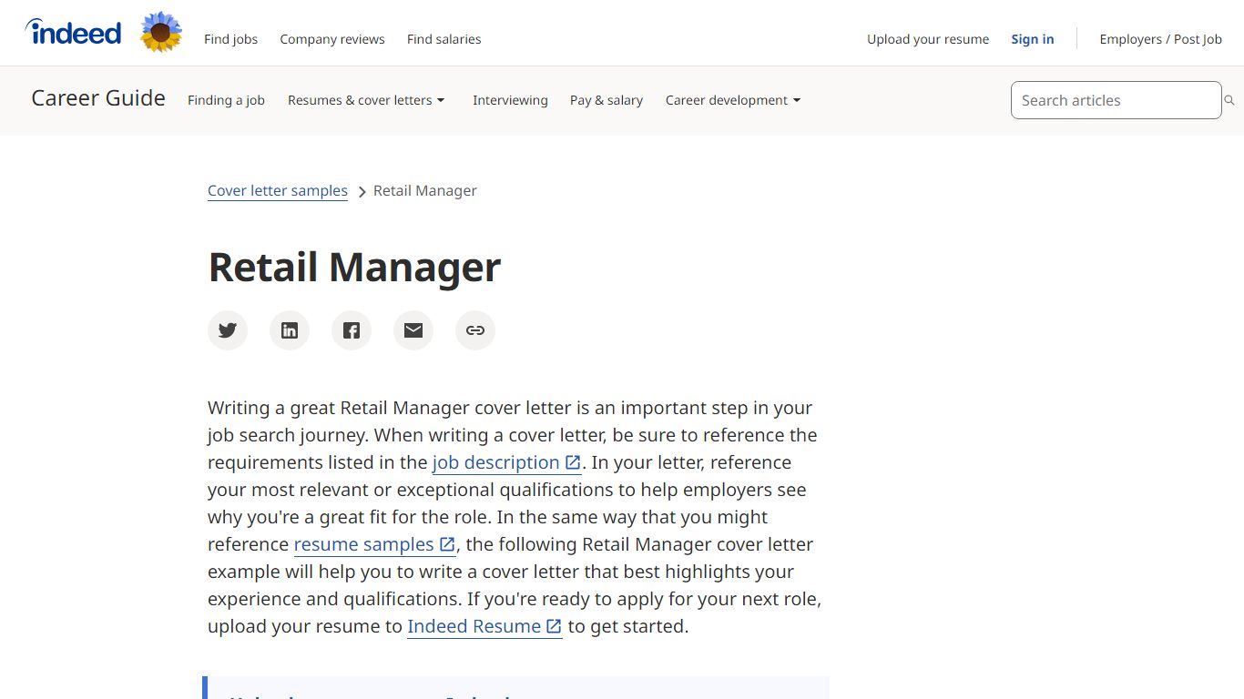 Retail Manager Cover Letter Examples and Templates - Indeed
